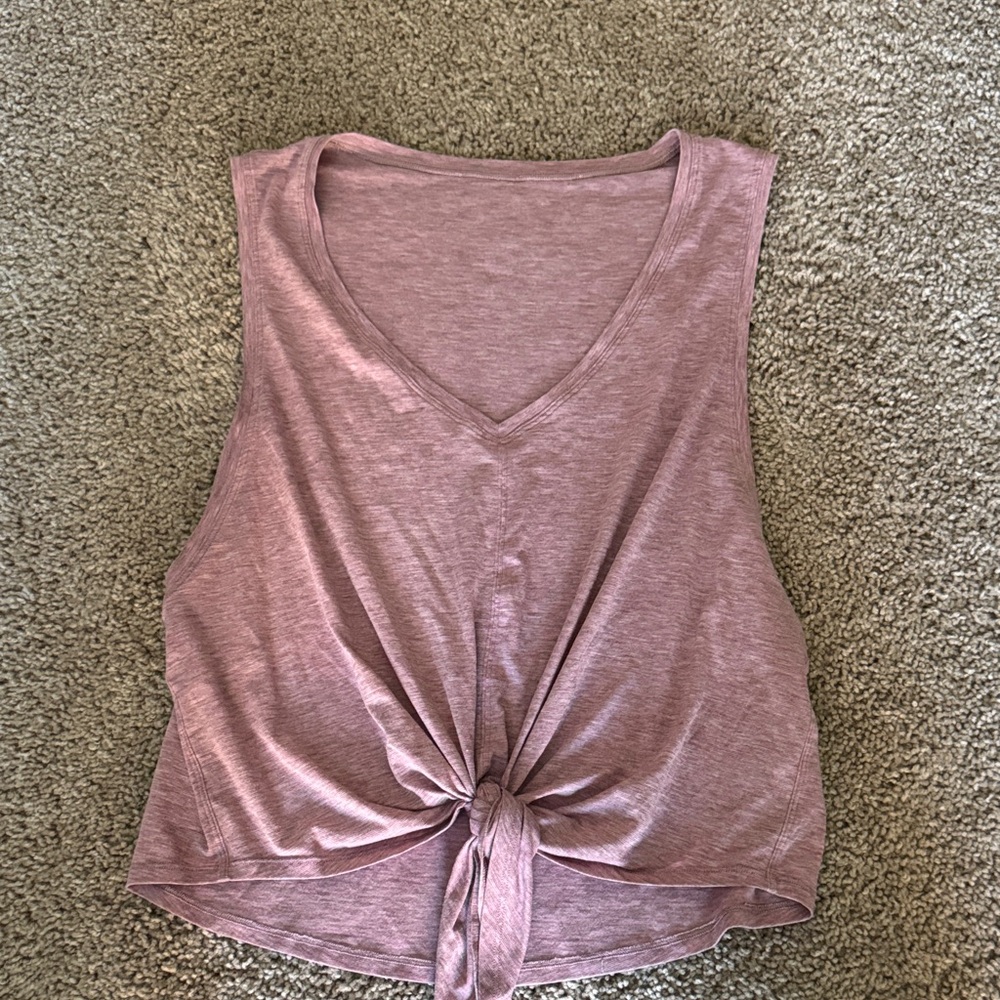 Lululemon Pink Front Tie Tank Top, Size 8